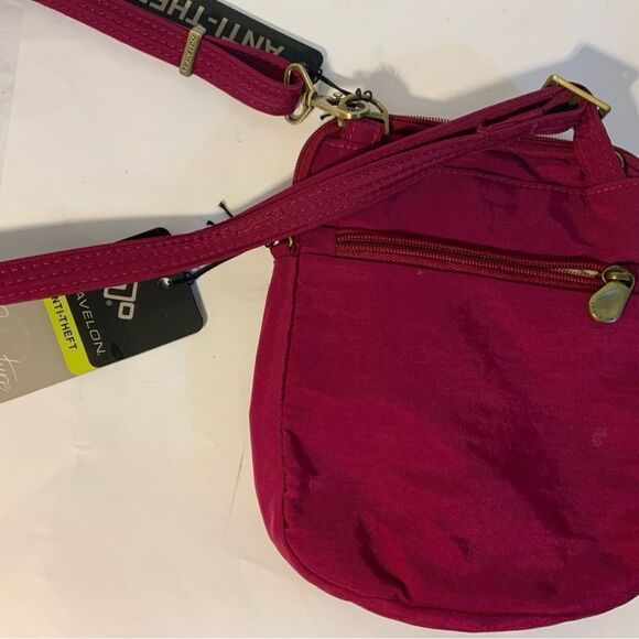 Travelon Anti-Theft signature Small Red Crossbody Bag NWT - Picture 7 of 14